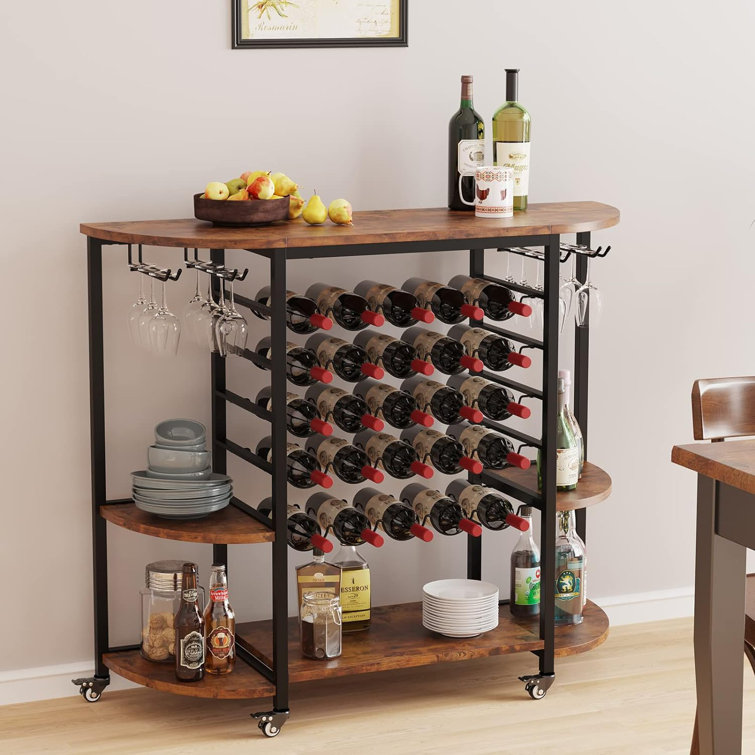 Williston Alphonsa 25 Bottle Floor Wine Bottle & Glass Rack in